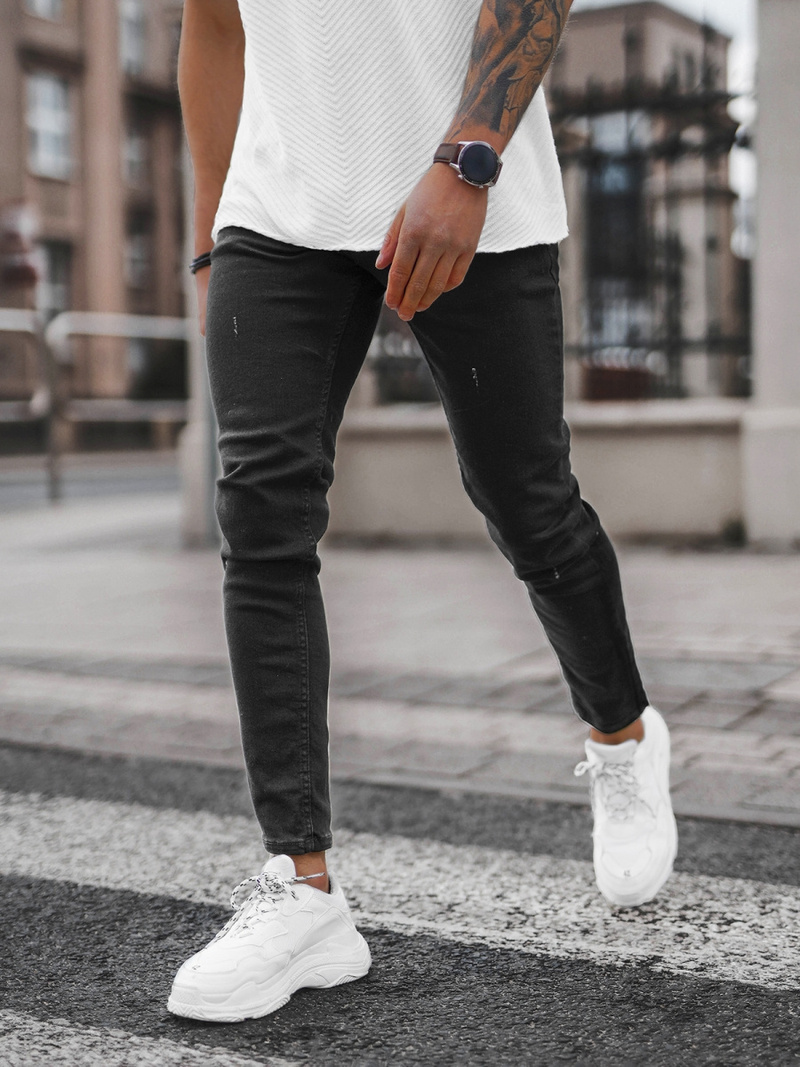 Spodnie jeansowe męskie czarne OZONEE E/5195/01