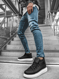 Снікерси високі Чорно-Бiлi OZONEE CH/258