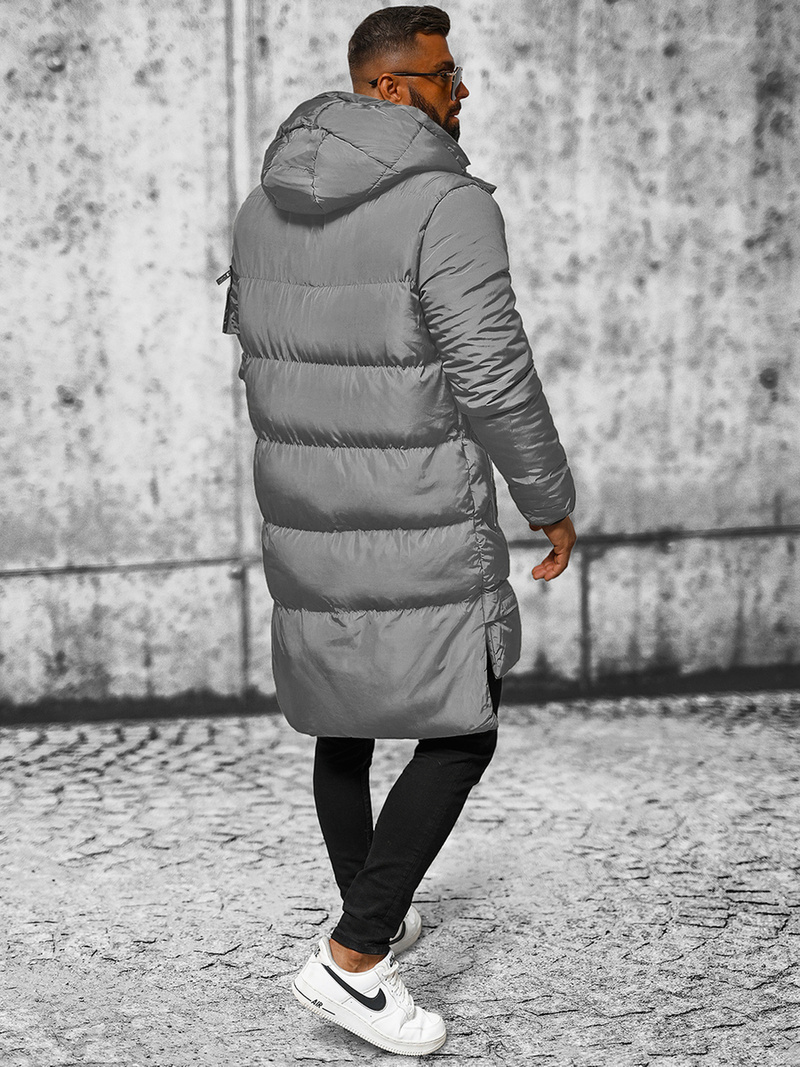 Kurtka zimowa męska pikowana szara OZONEE O/M799