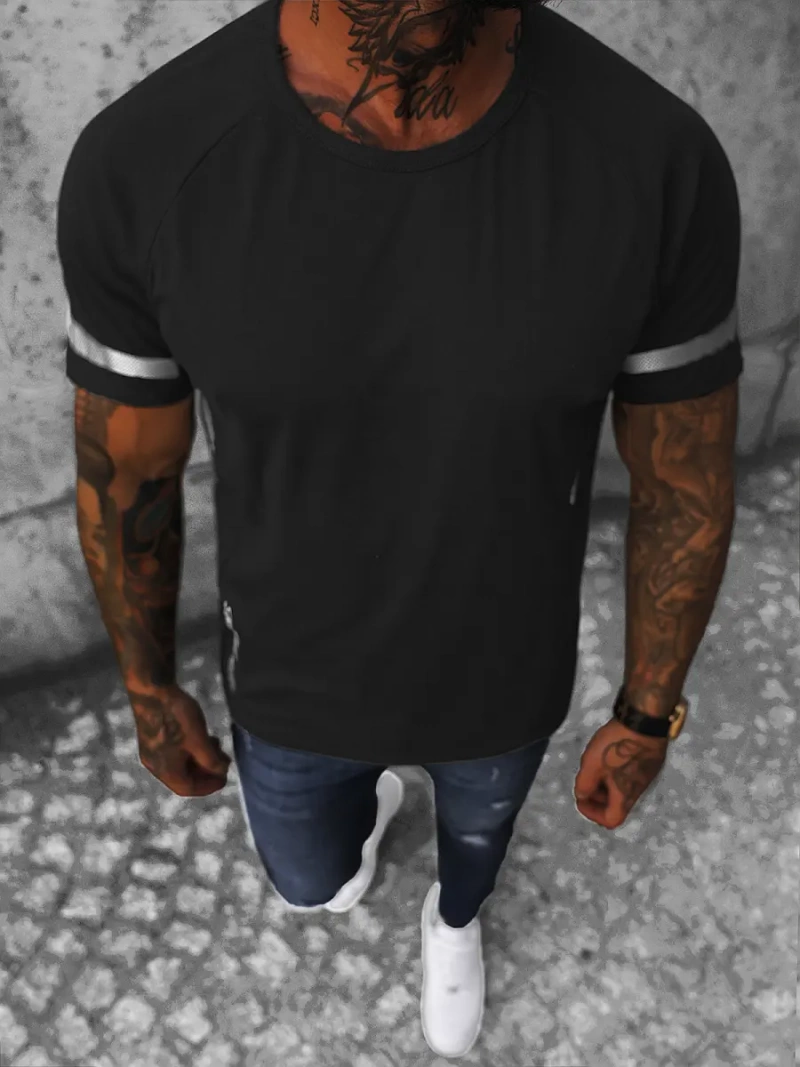 T-Shirt męski czarny OZONEE JS/S150/3Z