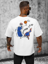 T-shirt męski oversize biały OZONEE O/3436