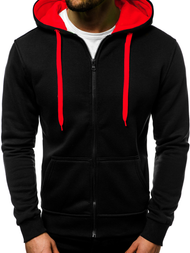 Bluza rozpinana męska czarno-czerwona OZONEE JS/2013