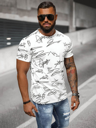 T-shirt męski biały OZONEE JS/8T1215/1