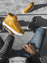 Sneakersy wysokie camelowe OZONEE W/034