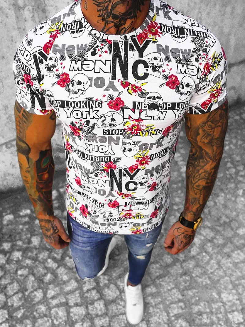 T-shirt męski kolorowy OZONEE O/BL63