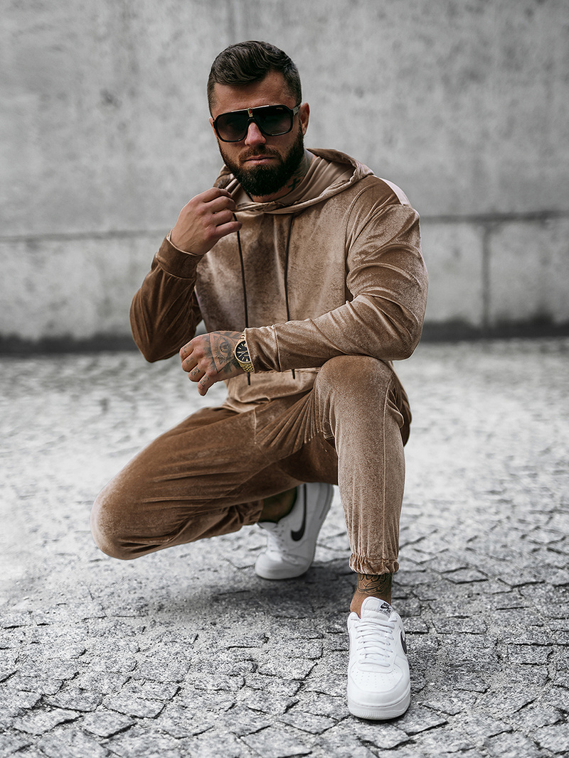 Спортивний костюм чоловічій Темно-Бежевi OZONEE O/D7517