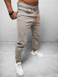 Spodnie jeansowe joggery męskie szare OZONEE DO/6100