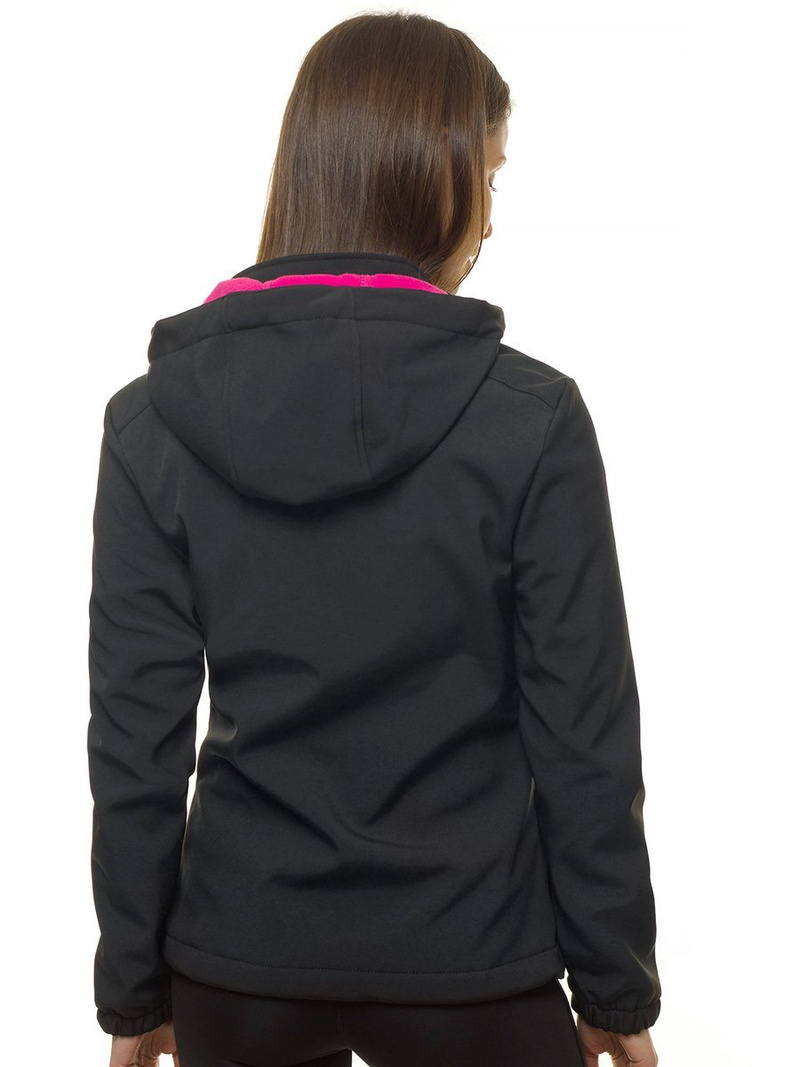 Kurtka softshell damska z kapturem czarna OZONEE JS/HH029/1
