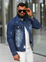 Чоловіча джинсова куртка tемно-cиня OZONEE NB/MJ525BSZ