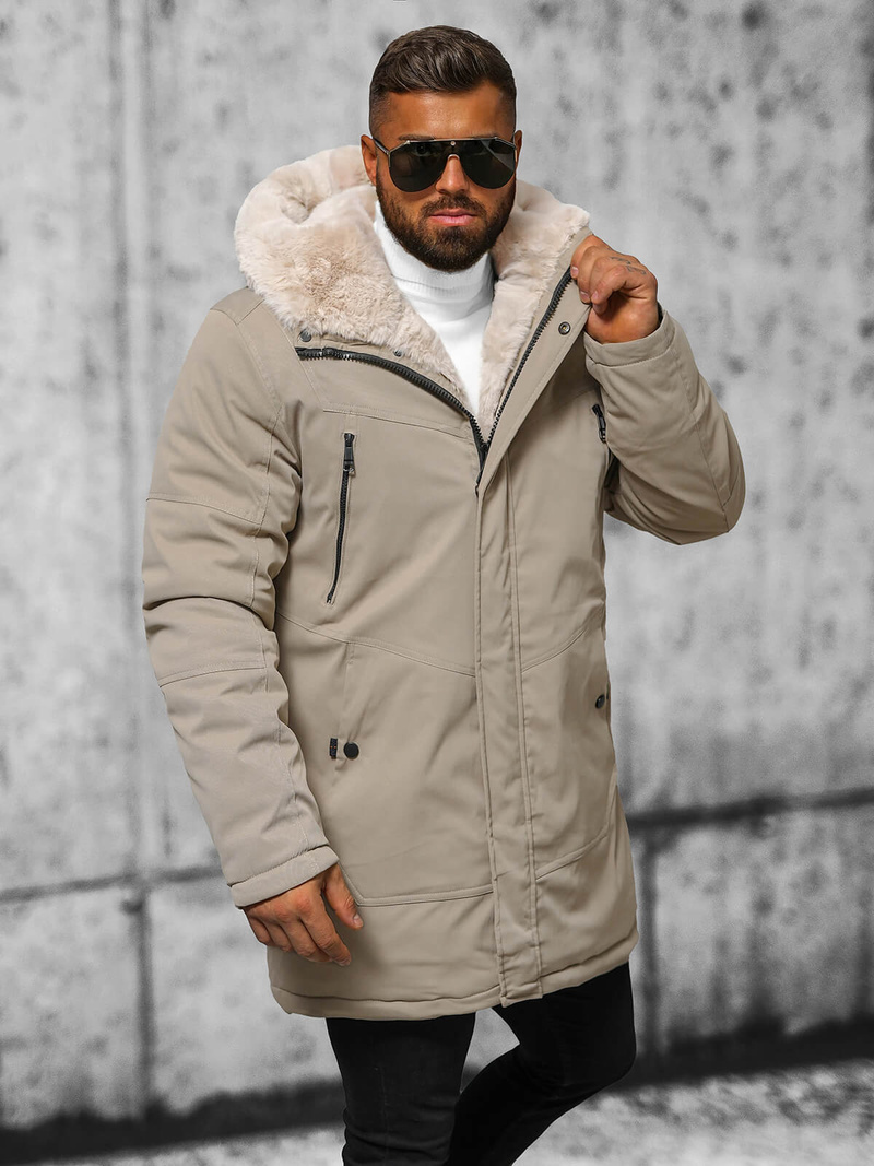 Kurtka zimowa męska beżowa OZONEE JS/22M315/62