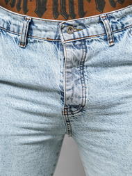 Spodnie jeansowe męskie wide leg jasno-niebieskie OZONEE DO/4001