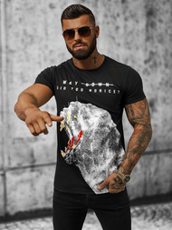 T-shirt męski czarny OZONEE O/T127/3Z