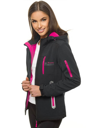 Kurtka softshell damska z kapturem czarna OZONEE JS/HH029/1