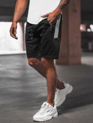 Spodenki dresowe męskie czarne OZONEE O/WW20013/1