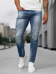Spodnie jeansowe męskie slim fit niebieskie OZONEE NB/MP0009BZ
