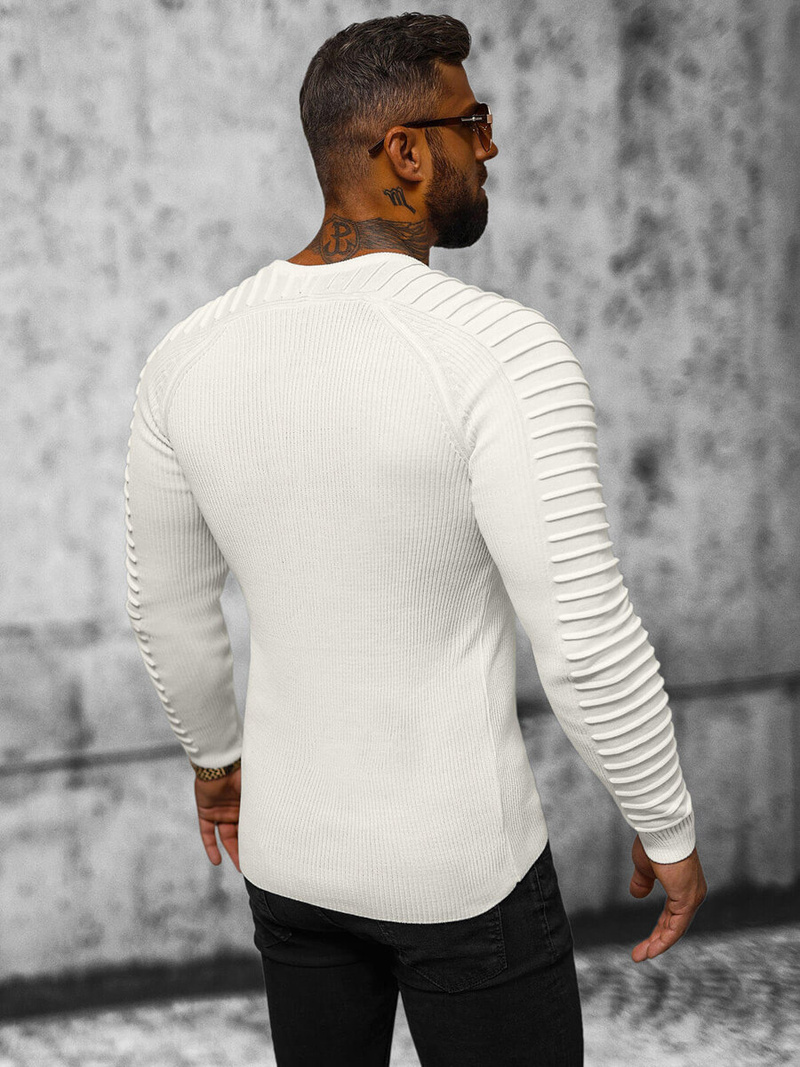 Sweter męski ecru OZONEE L/2642Z