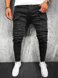 Spodnie jeansowe męskie czarne OZONEE O/B6544