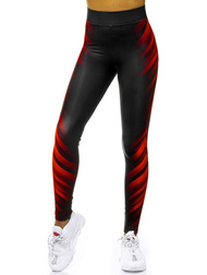 Legginsy damskie czarno-czerwone OZONEE O/20720
