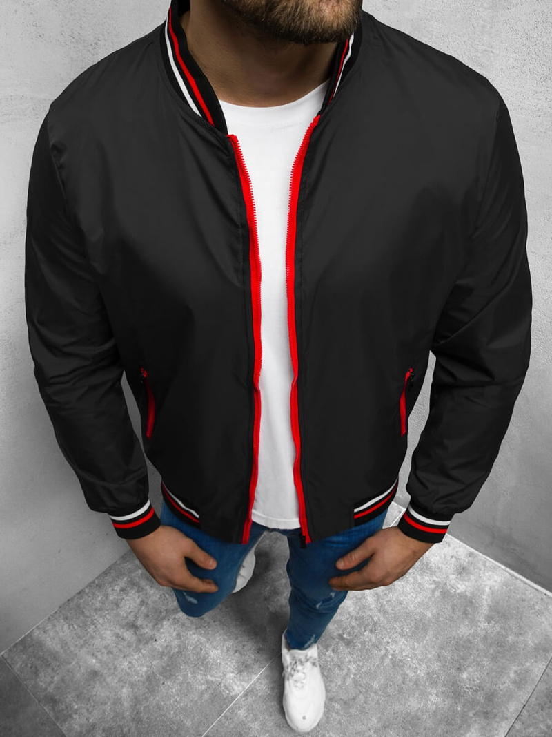 Kurtka przejściowa męska bomberka czarna OZONEE JS/M10289