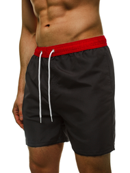 Spodenki kąpielowe męskie czarno-czerwone OZONEE ST005-4