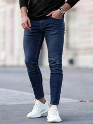 Spodnie jeansowe męskie slim fit ciemno-niebieskie OZONEE O/JK2951Z
