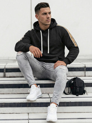 Bluza z kapturem męska czarna OZONEE JS/8B1730/3Z