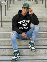 Bluza z kapturem męska czarna OZONEE JS/8B1767/3Z