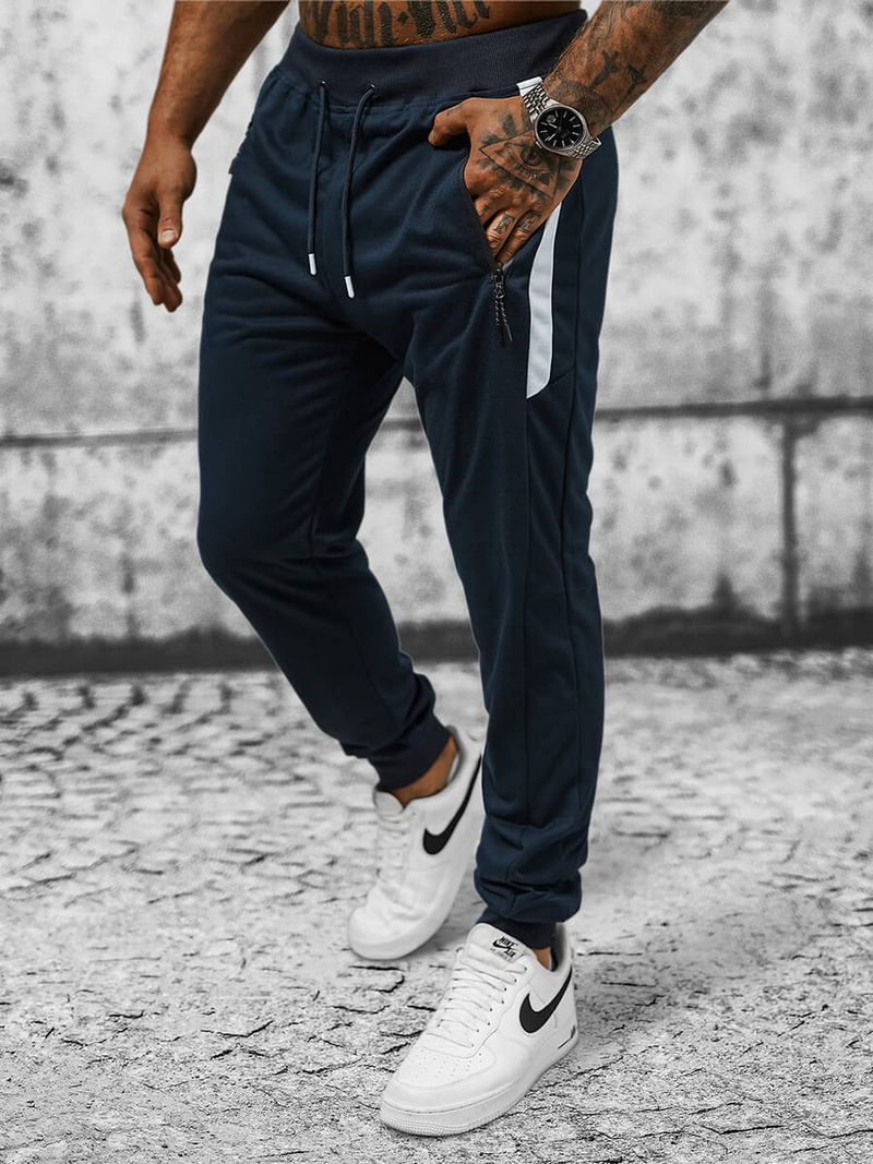 Spodnie dresowe męskie granatowe OZONEE JS/8K212B