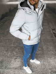 Kurtka męska zimowa srebrna OZONEE JB/JP1167Z