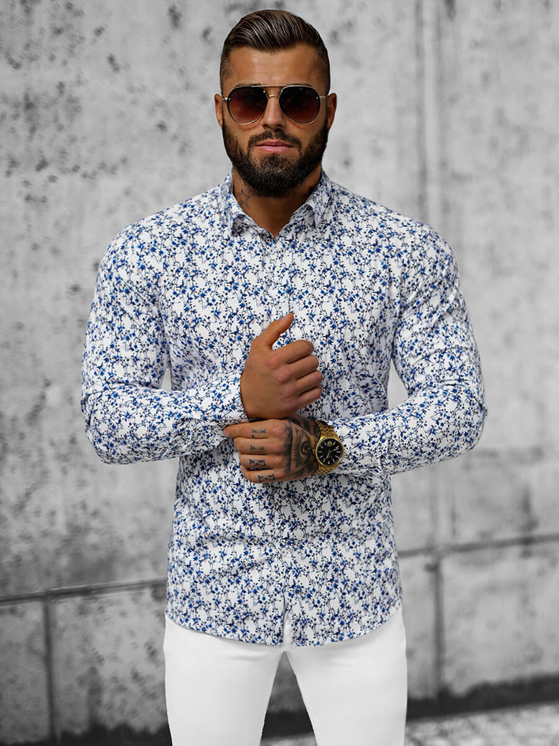 Класична сорочка чоловіча Бiла OZONEE O/V19