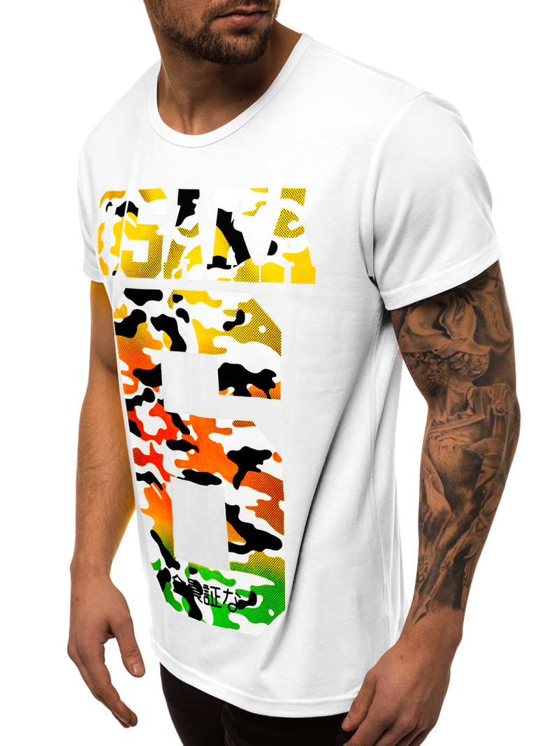 T-Shirt męski biały OZONEE JS/KS1958