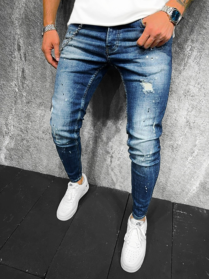 Spodnie jeansowe męskie niebieskie OZONEE O/B6326