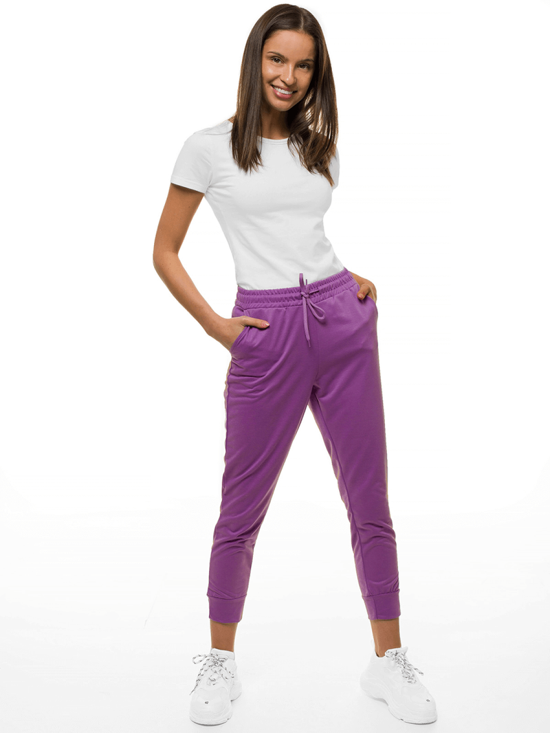 Spodnie dresowe damskie fioletowe OZONEE O/MB2002/21