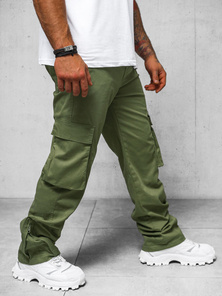 Spodnie męskie cargo wide leg khaki OZONEE O/G3016Z