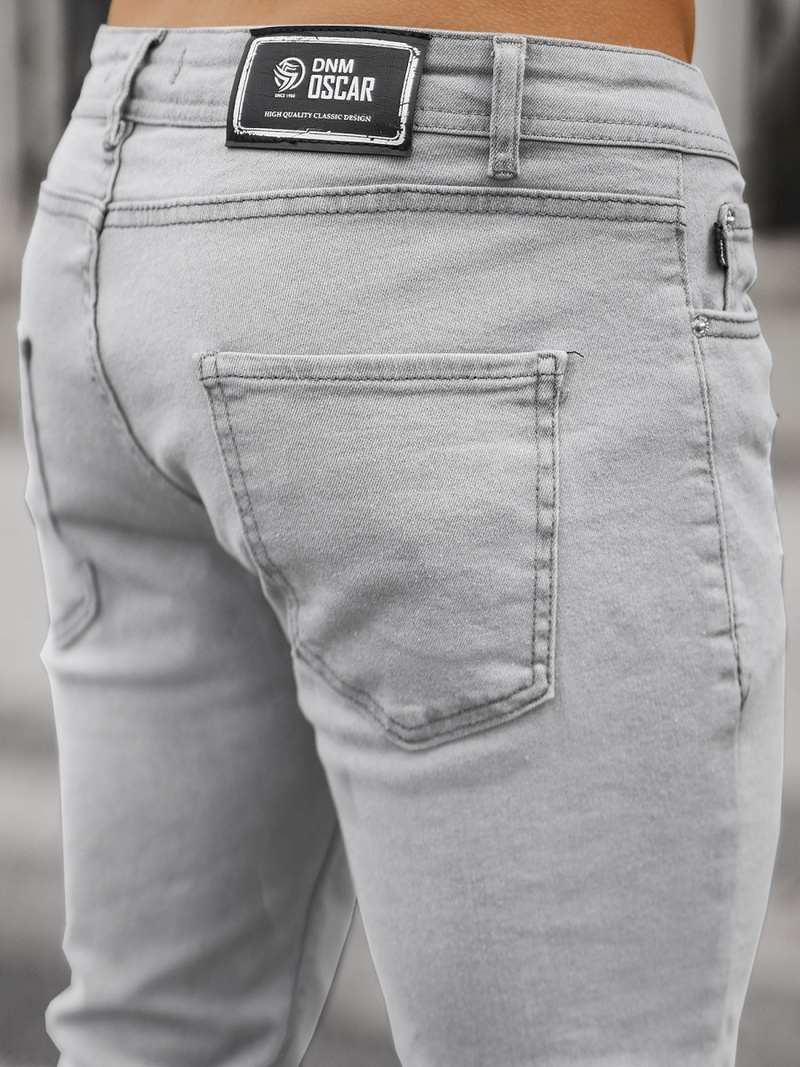 Spodnie jeansowe męskie szare OZONEE DO/2438