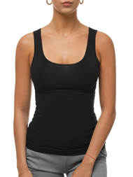 T-Shirt bez rękawów damski czarny OZONEE BT/71592A