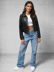 Kurtka skórzana damska czarna OZONEE O/G117