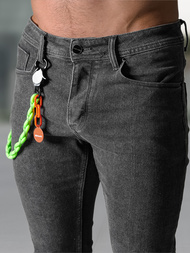 Spodnie jeansowe męskie slim fit grafitowe OZONEE NB/MP0191G