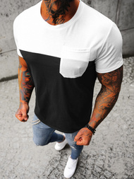 Футболка чоловіча Бiло-Чорна OZONEE JS/8T91/3