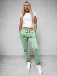 Spodnie dresowe damskie welurowe miętowe OZONEE O/390177M