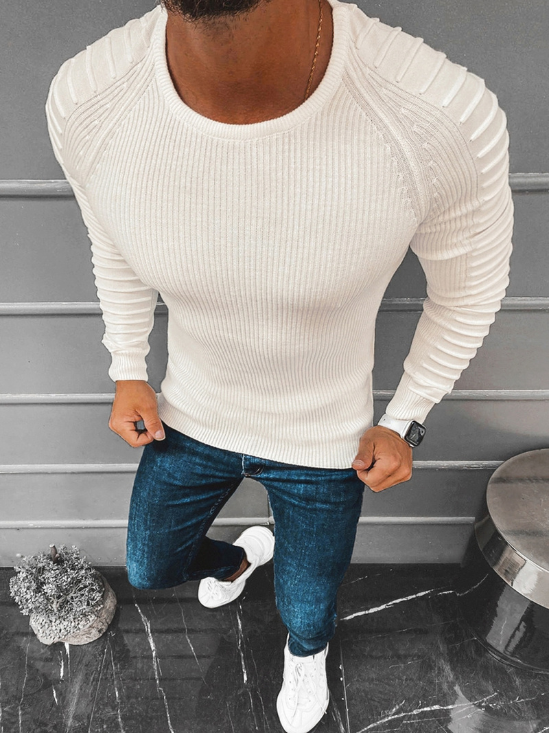 Sweter męski ecru OZONEE L/2642