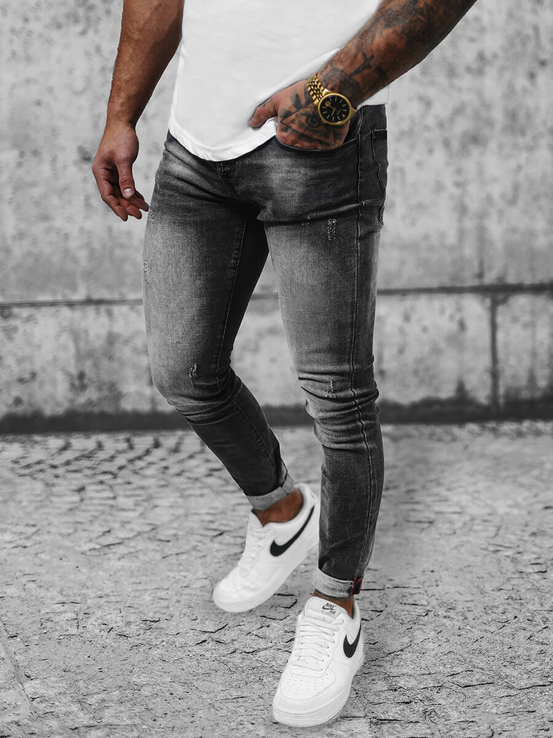 Spodnie jeansowe męskie grafitowe OZONEE NB/MP0056GZ