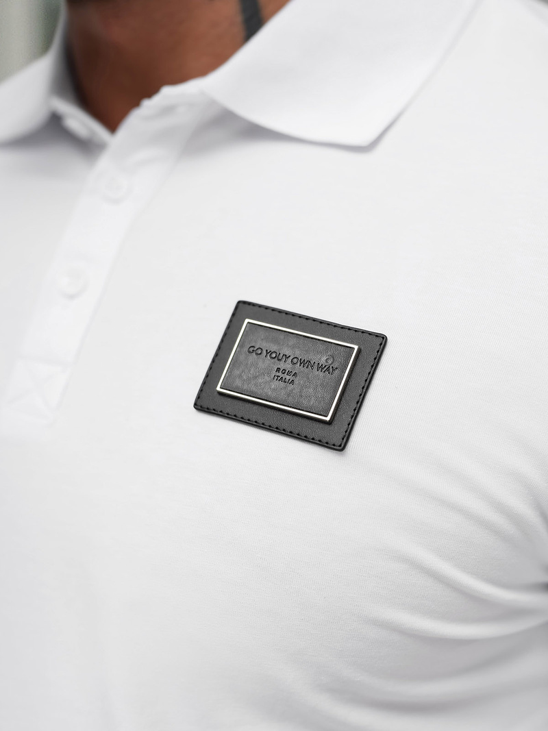 Koszulka męska polo biała OZONEE NB/MT3124