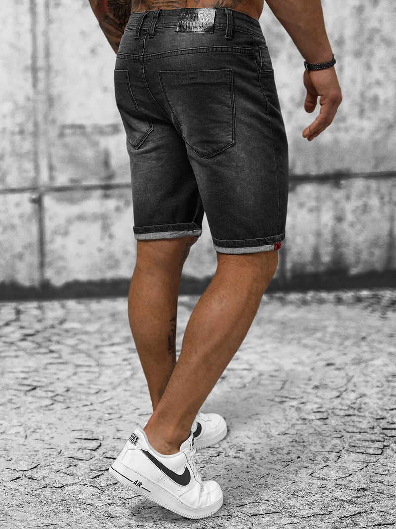 Шорти джинові чоловічі чорні OZONEE NB/MP0264N