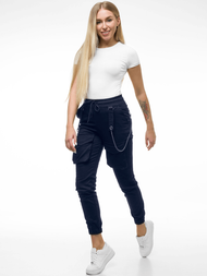 Spodnie damskie chino joggery granatowe OZONEE O/8052