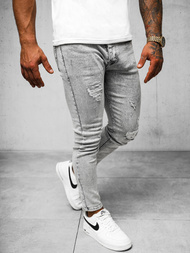 Spodnie jeansowe męskie szare OZONEE O/2358/2