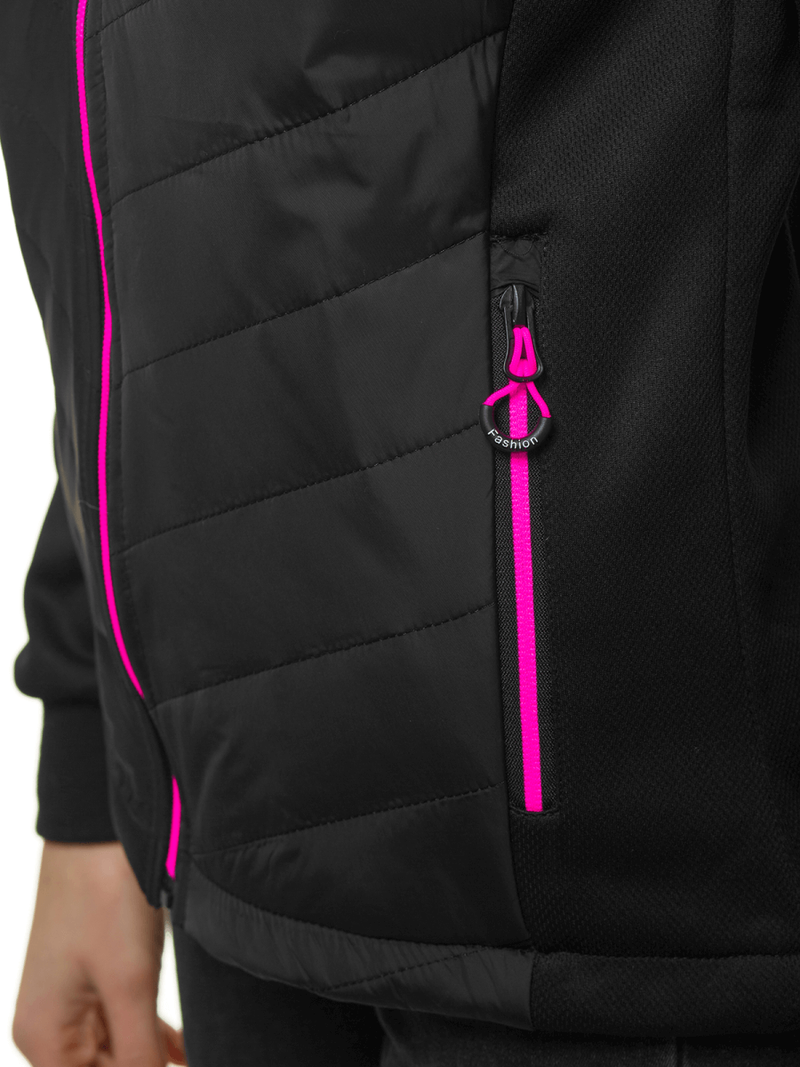 Kurtka damska z kapturem czarna OZONEE JS/KSW4011