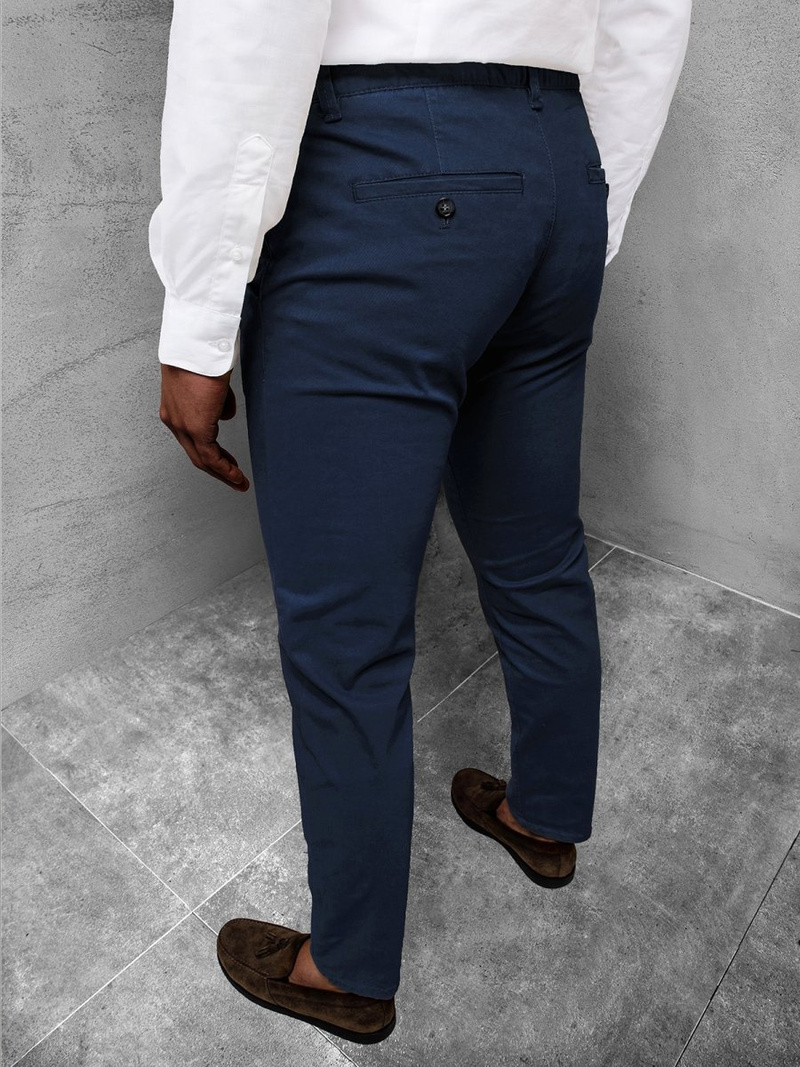 Spodnie chinosy męskie granatowe OZONEE JB/JP1143/9