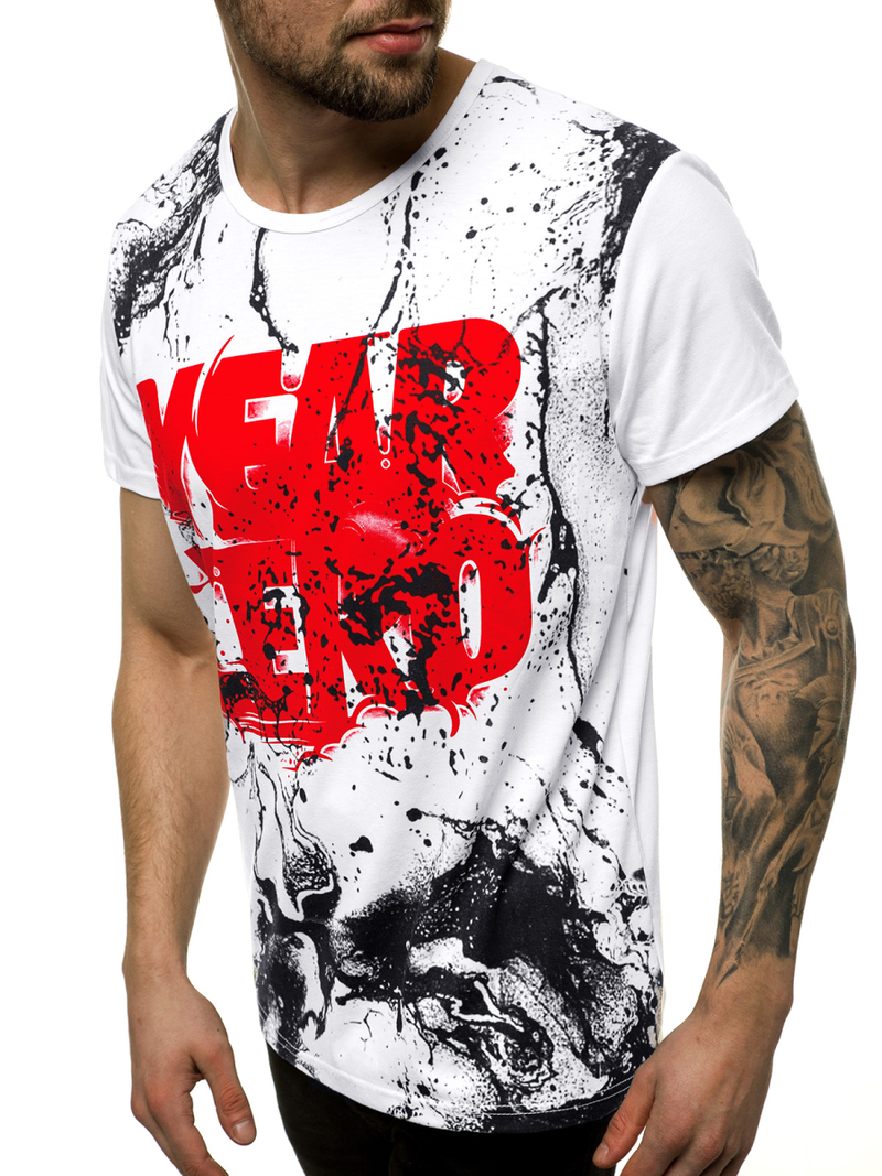 T-Shirt męski biały OZONEE JS/KS1984