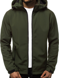 Kurtka softshell męska z kapturem zielona OZONEE JS/56008